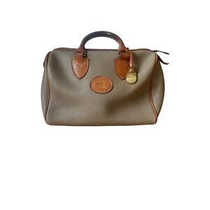 VTG Dooney & Bourke All Weather Leather Satchel Taupe Tan Doctor Bag Made in USA